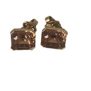 Trifari Vintage Topaz Clip Earrings - Topaz stone , gold plated  from 70's